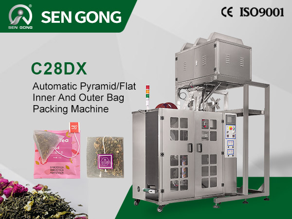 Sağlıklı Çay piramit poşet paketleme makinesi C28DX büyük bir çay fabrikasına gönderilir