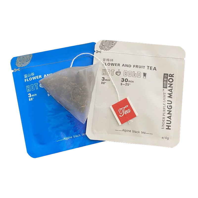 PLA sağlıklı çay Piramit torba paketleme makinesi premade dış çanta ile Avrupa'ya gemi