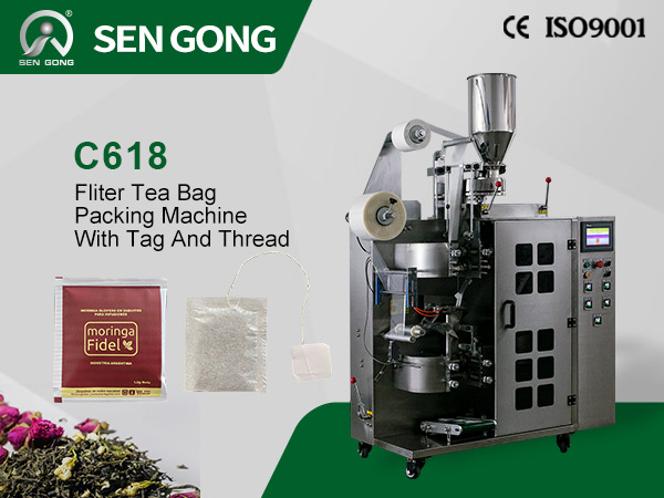 C618 Fliter Tea Bag Packing Machine With Tag And Thread